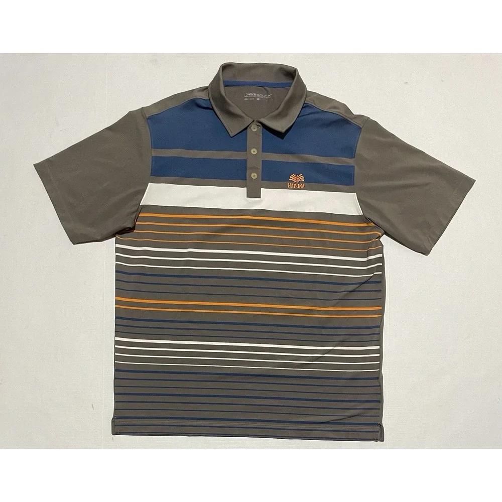 Nike Dri‎ Fit Short Sleeve Size Large Polo Brown Men's Performance Lightweight